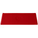 A red rectangular Tablecraft cast aluminum cooling platter with a logo on it.
