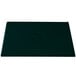 A hunter green rectangular cast aluminum platter with white speckles on a table.