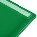 A green Tablecraft cast aluminum rectangular cooling platter.