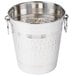 An American Metalcraft hammered stainless steel wine bucket with handles.
