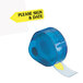 A blue tape dispenser with a yellow sign that says "Please Sign & Date" in black text.