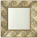 A white square mosaic plate with a spiral pattern of small squares.