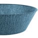 A blue polyethylene round basket with a handle.