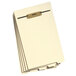 A stack of white Smead legal folders with a gold fastener.