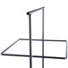 A gray powder coated iron square 2-tier tilted riser with black metal shelves.