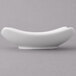 A Schonwald white porcelain square bowl with curved edges.