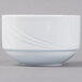 A Schonwald white porcelain bouillon bowl with a swirl design.