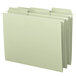 Smead FasTab hanging file folders with moss green tabs.