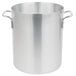 A silver Vollrath Arkadia aluminum stock pot with handles.