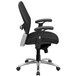 A black Flash Furniture office chair with arms and a chrome base.