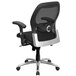 A black and silver Flash Furniture office chair with a chrome base.