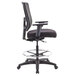 A Eurotech black mesh office stool with a black seat and back.