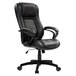 A Eurotech Pembroke black leather office chair with arms and wheels.
