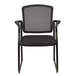 A black Eurotech office side chair with black mesh back.