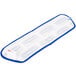 A blue and white rectangular Rubbermaid cleaning pad with text on it.