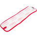 A white and red Rubbermaid HYGEN microfiber wet mop pad with red text.