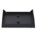 A black metal rectangular grill plate with two holes.