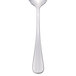 A Libbey stainless steel dessert spoon with a white handle and silver bowl.