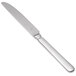 A Libbey stainless steel dessert knife with a solid silver handle.