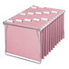 A pink Smead file folder with a white paper label.