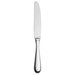 A silver Libbey Baguette dinner knife with a fluted hollow handle.