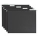 A group of black Smead letter size hanging file folders with white tabs.