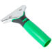 An Unger ErgoTec window cleaning tool with a green and black plastic handle.