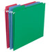 A group of Smead FasTab letter file folders in various colors.