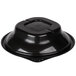 A black plastic bowl with a black plastic lid.