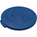 A blue plastic Carlisle Bronco lid with a handle.