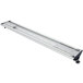 A long rectangular Hatco display light with a curved front and cool lighting.
