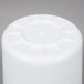 A white plastic cylindrical Continental Huskee trash can with a white lid.