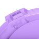 A close up of a purple Carlisle Bronco trash can lid.