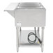 An APW Wyott stainless steel stationary steam table with sealed wells holding metal pans.