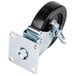 A set of 4 black and silver Vulcan swivel plate casters.