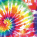 A close-up of a colorful tie dye swirl.