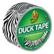 A roll of Duck Tape with a zebra print design.