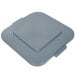 A Rubbermaid Brute 28 gallon grey plastic square lid with a handle.