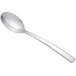A Chef & Sommelier stainless steel dessert spoon with a silver handle.