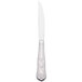 A Libbey stainless steel steak knife with a fluted silver handle.