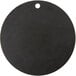 A black round Epicurean Richlite wood fiber pizza board with a hole in the middle.