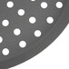 An American Metalcraft Super Perforated Hard Coat Anodized Aluminum pizza cutter pan with a black surface and white dots.