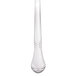 A Libbey stainless steel dessert fork with a design on the handle.