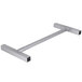 An aluminum Channel Queen Mary cart pull handle with square holes at the ends.
