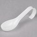A white Fineline plastic spoon with a curved handle.