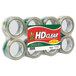 A close-up of a group of duck HD clear carton packaging tape rolls.