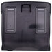 A black plastic San Jamar Ultrafold towel dispenser cover with two rectangular holes.