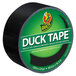 A roll of Duck Tape in black with a green and white label.
