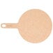 An Epicurean round pizza paddle with a handle.