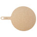 An Epicurean round wood pizza peel with a handle.